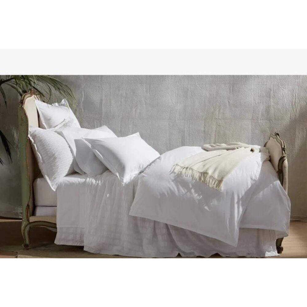 Matouk Ceylon Fitted Sheet 520 Thread Count White 17" Depth King Sz NEW $235